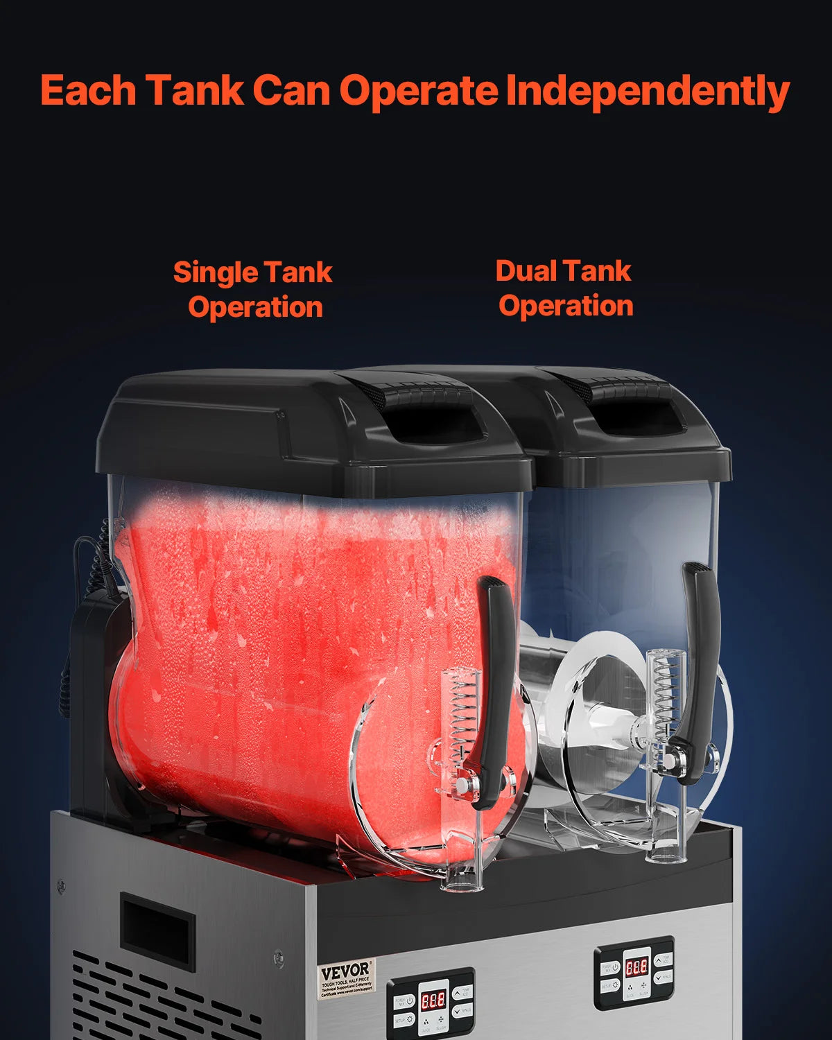 SucceBuy 3-36L Commercial Slushy Machine 1-3 Tanks Stainless Steel Margarita Smoothie Frozen Drink Maker for Party Restaurants