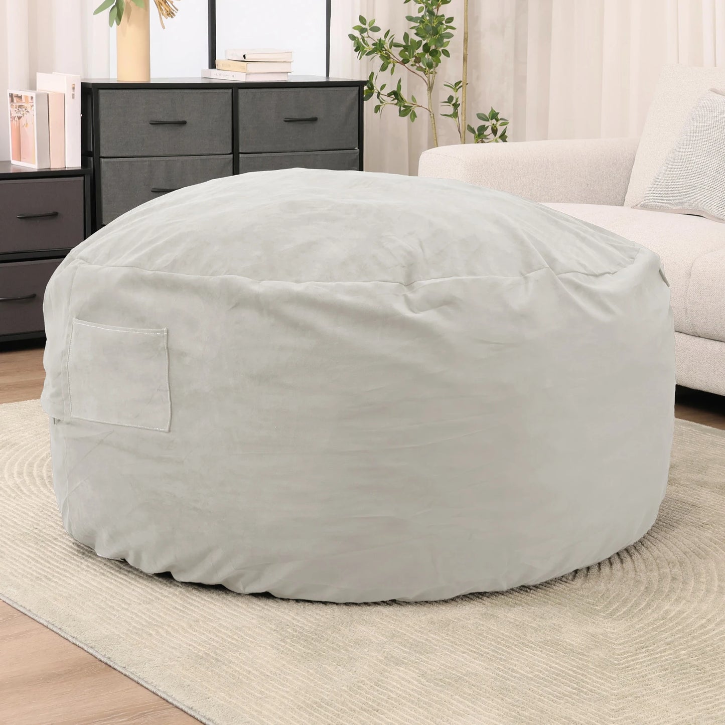 JHK Bean Bag Chair Foam Filled With Removable Cover For Gaming Reading And Home Theater