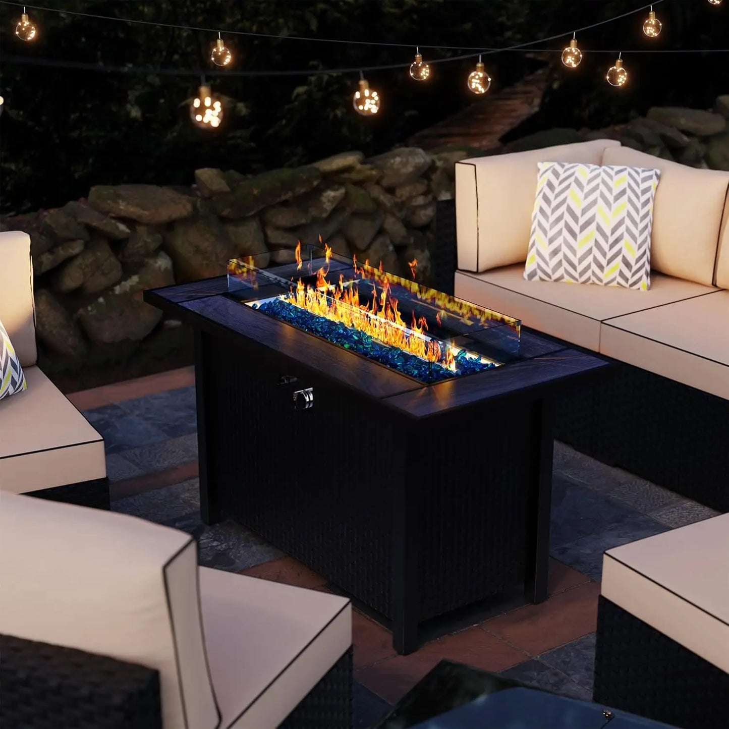 Propane Fire Pit Tabletop 50000 BTU 3 In 1 Firepit