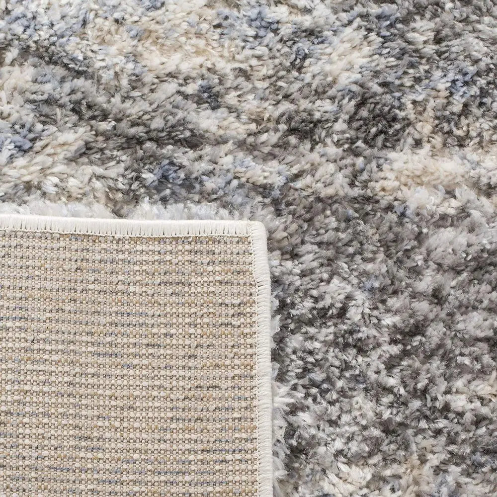 Plush Fabric Jacquard Striped Area Rug Nonwoven Backing Easy Clean