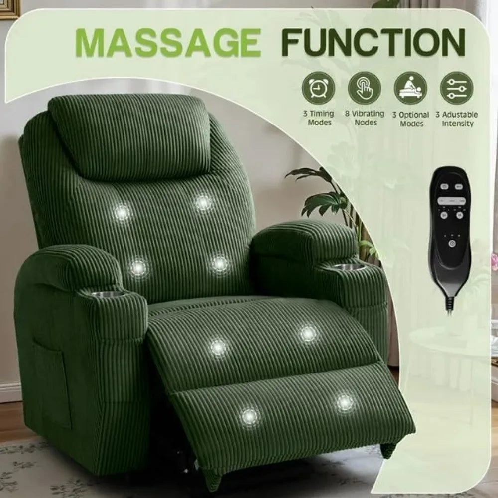 Massage Electric Power Lift Recliner Chair for Seniors with Corduroy