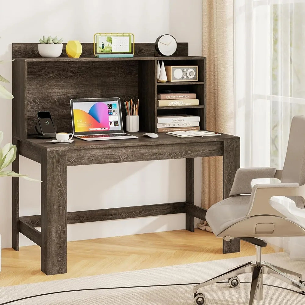 Computer Desk With Hutch And Charging Station L Shaped Desk