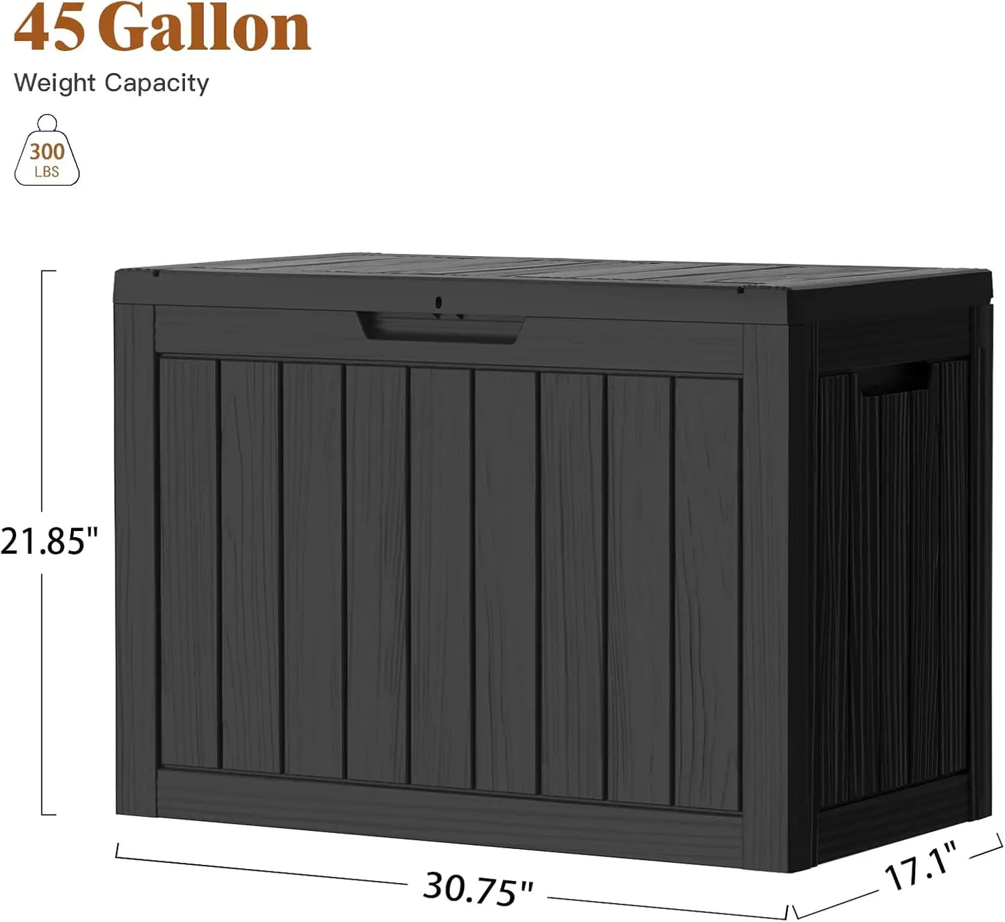 All Weather Deck Box Outdoor Storage Lockable Lid UV Resistant