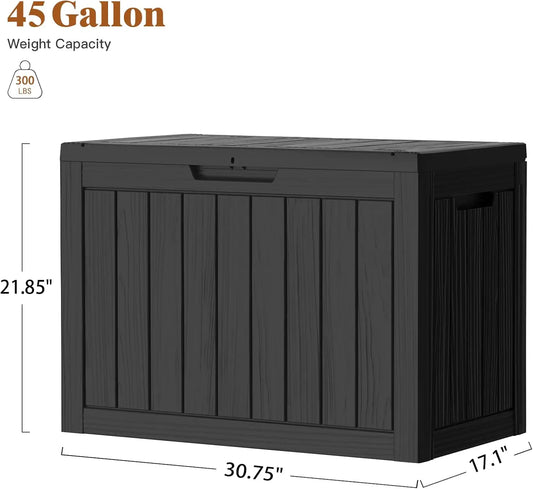 All Weather Deck Box Outdoor Storage Lockable Lid UV Resistant