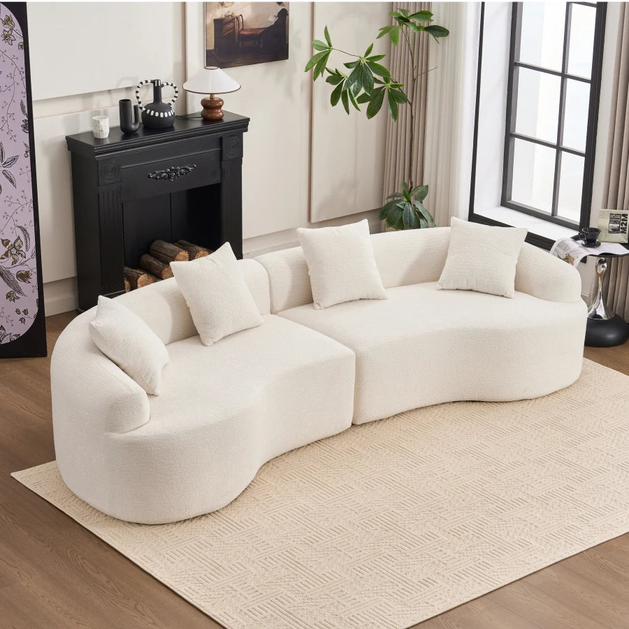 Curved Boneless Compression Modular Sectional Sofa For Living Room