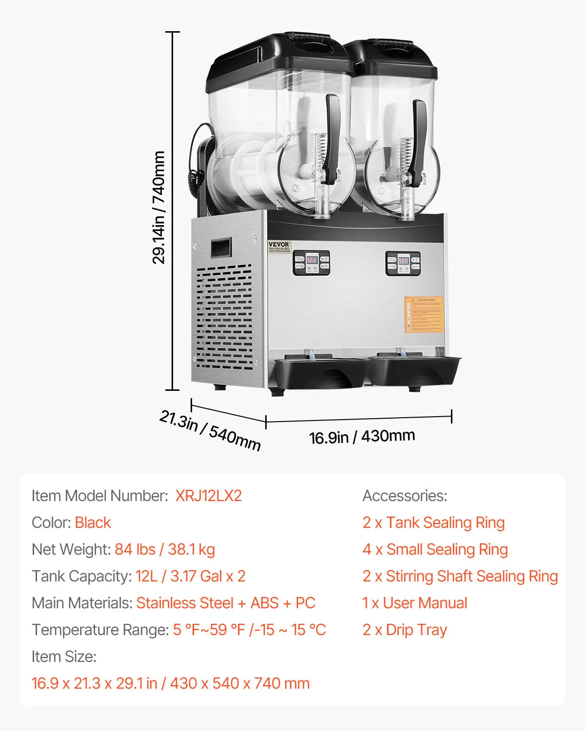 SucceBuy 3-36L Commercial Slushy Machine 1-3 Tanks Stainless Steel Margarita Smoothie Frozen Drink Maker for Party Restaurants