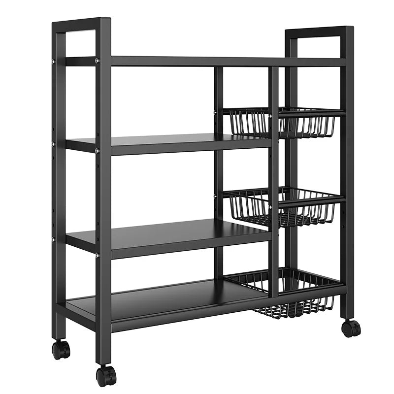 Multifunctional Removable Cabinet Storage Rack With 4 Tier Metal Shelves