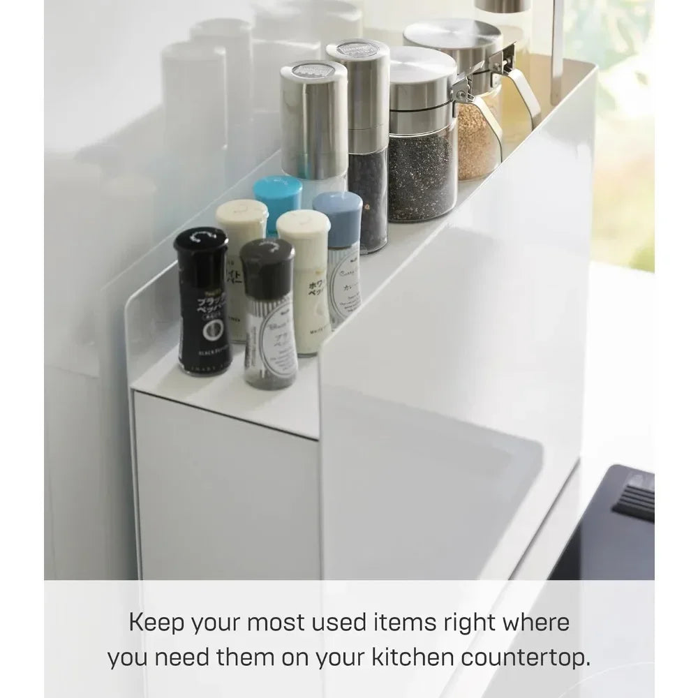 XMSJ Tower Seasoning Condiments Spice Rack With Drawer Kitchen Storage