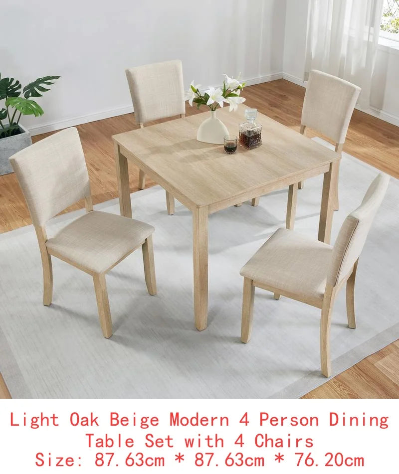 Modern Wooden Dining Table Set With Four Chairs For Kitchen