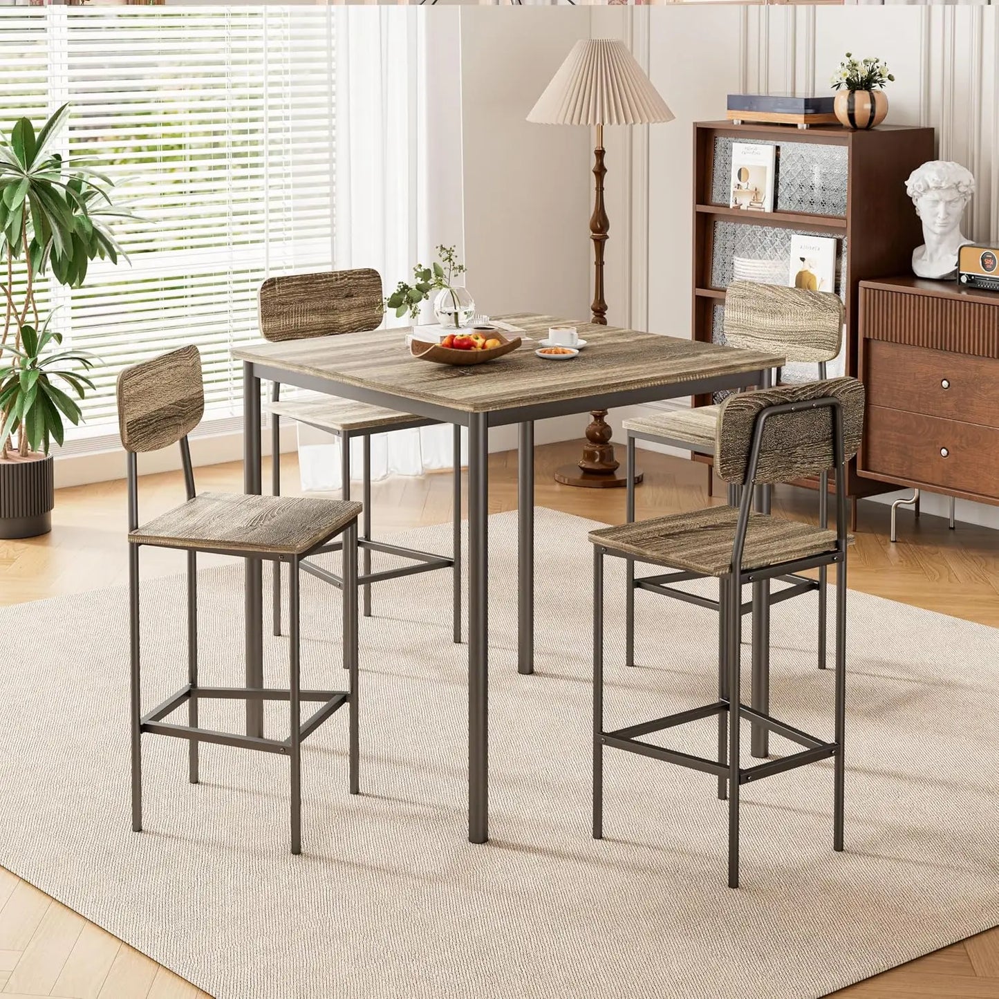 Five Piece Dining Table And Chairs Set Space Saving Dinette