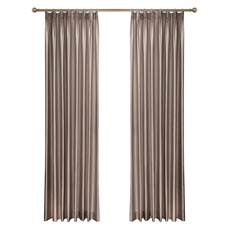 Custom Modern High Precision Curtains for Living Dining Room Bedroom Luxury Scandinavian Minimalist Blackout Satin Solid Color