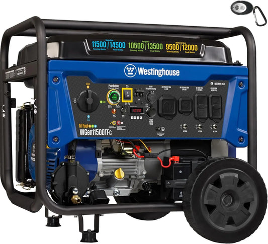 Tri Fuel Backup Portable Generator 14500 Peak Watt Remote Start