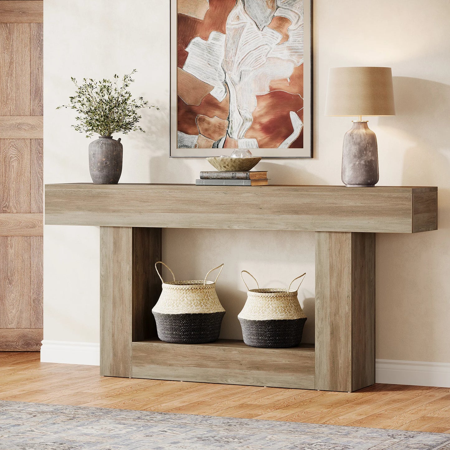 Tribesigns Farmhouse Console Table For Entryway With Sturdy Base