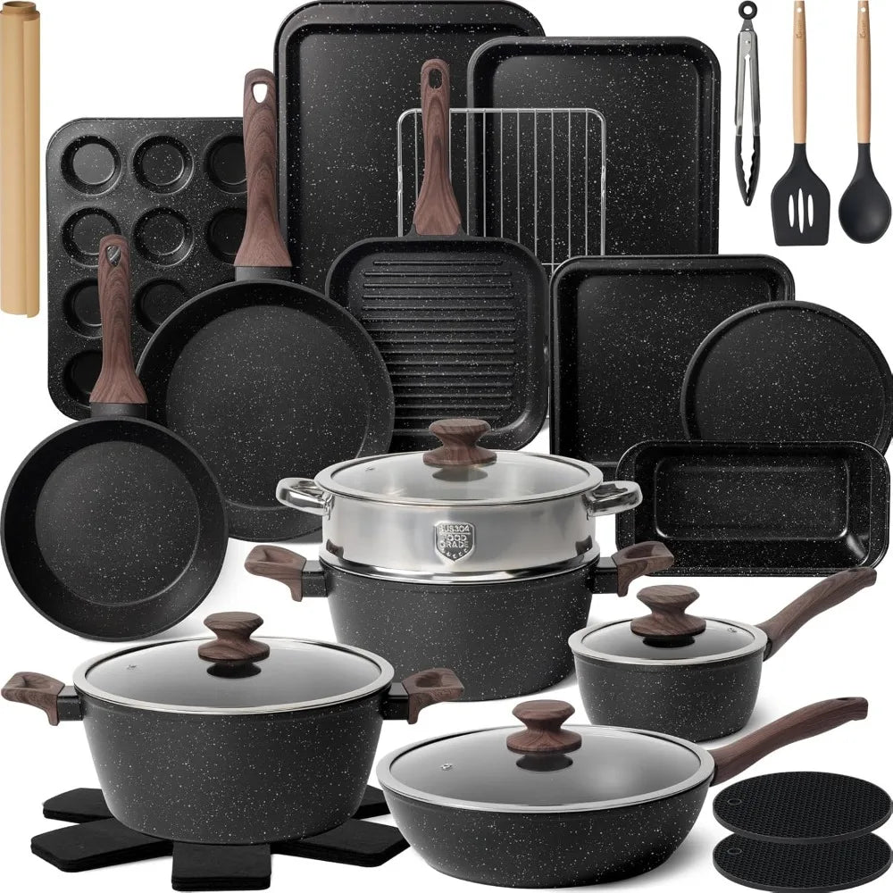Iosn Pots And Pans Set Nonstick 31 Piece Kitchen Cookware