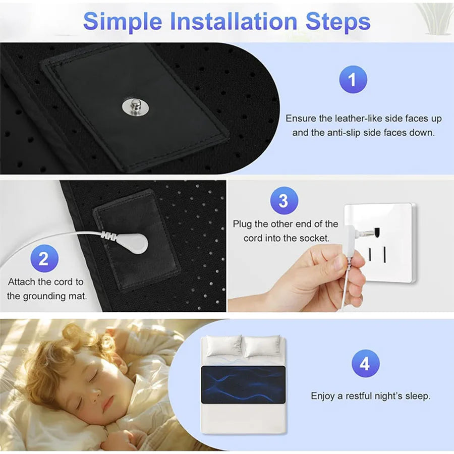 Bed grounding pad, grounding bed sheet, mattress and other multi-purpose pads, mattress with grounding wire