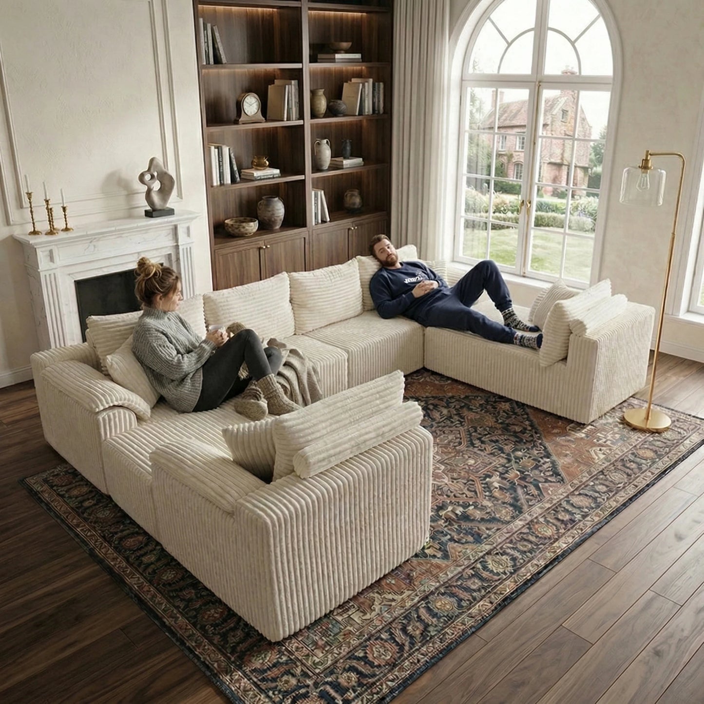 Modular Cloud Sectional Sofa Bed Velvet Frameless Lounge
