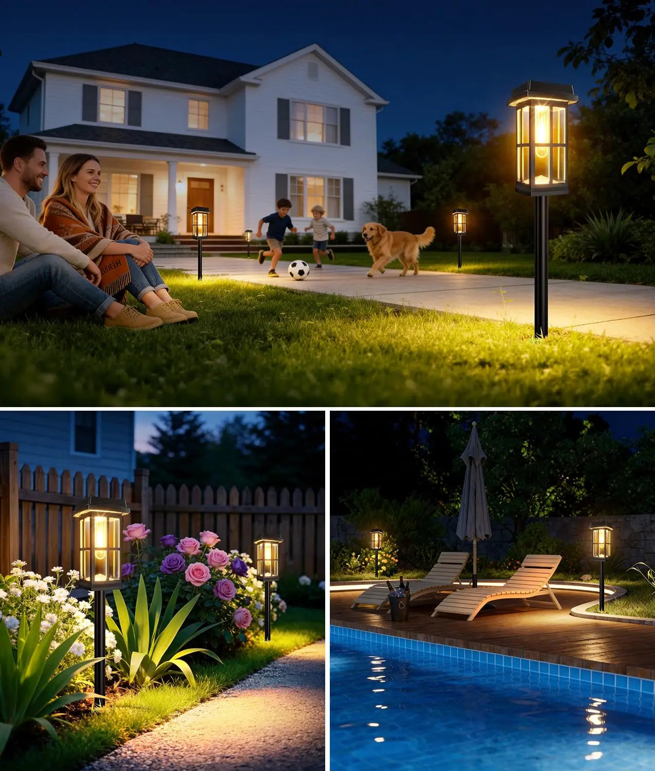 Solar Powered Pathway Lights 8 Pack IP65 Outdoor Garden Lamps