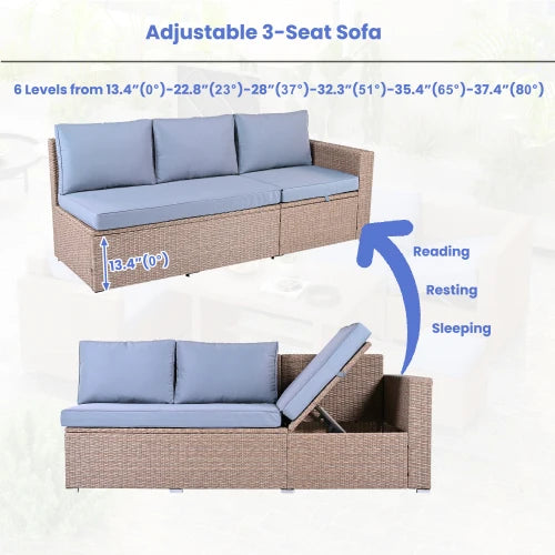 Outdoor All Weather PE Rattan Sofa Set Garden Patio Wicker