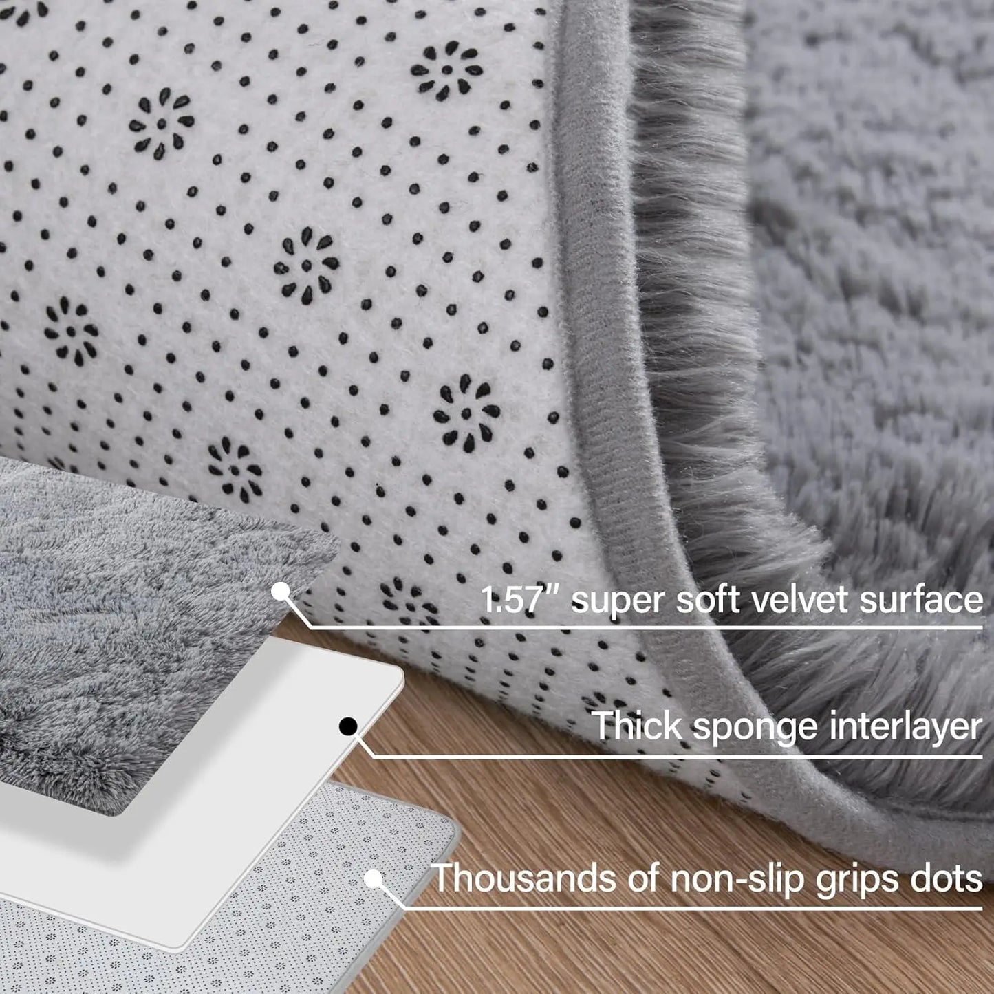 Soft Modern Shag Rug For Living Room Bedroom Non Slip
