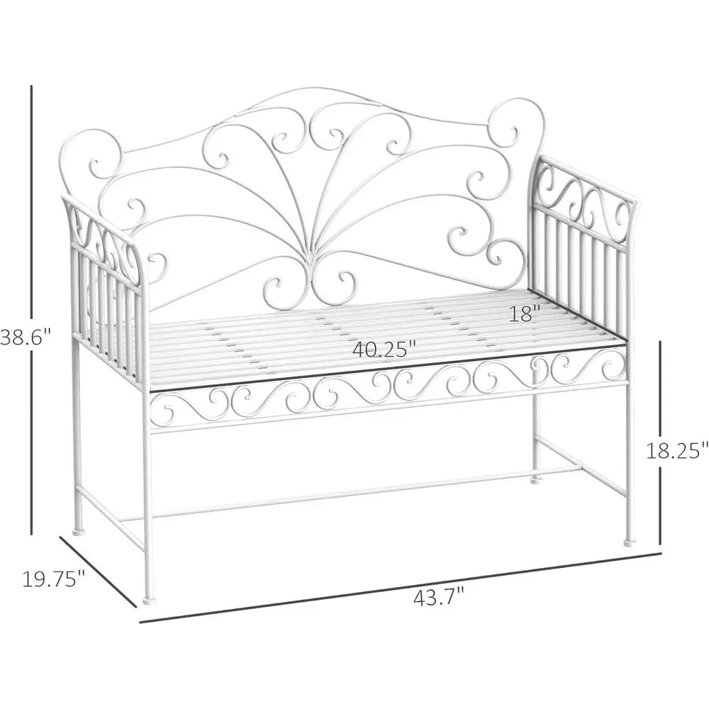 DAFIFY Outdoor Patio Bench With Armrests For Backyard And Poolside