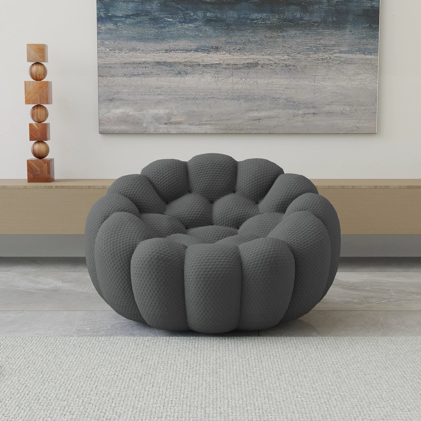 Sdorens Boneless Bubble Football-Shaped Couch Lounge Chair For Living Room