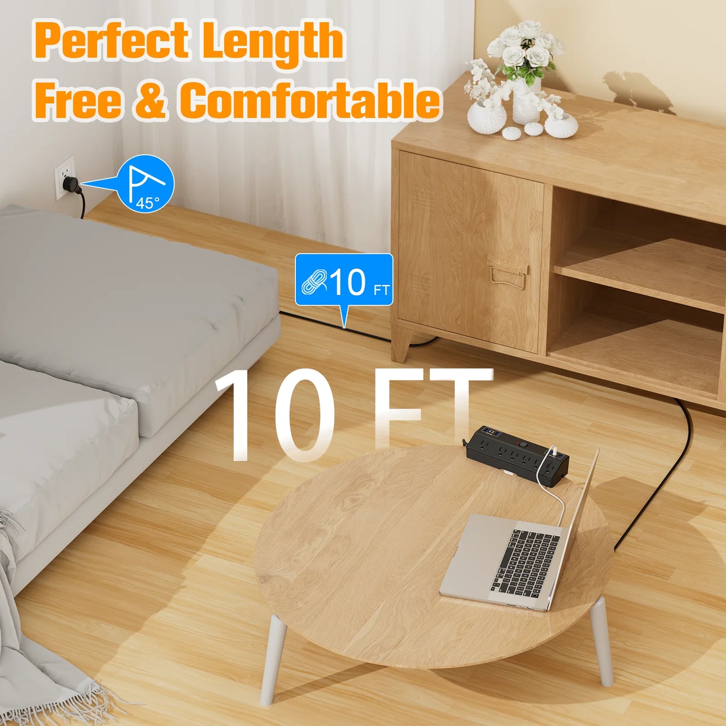 PASSUS PD20W Fast Charging Power Strip With Extension Cable