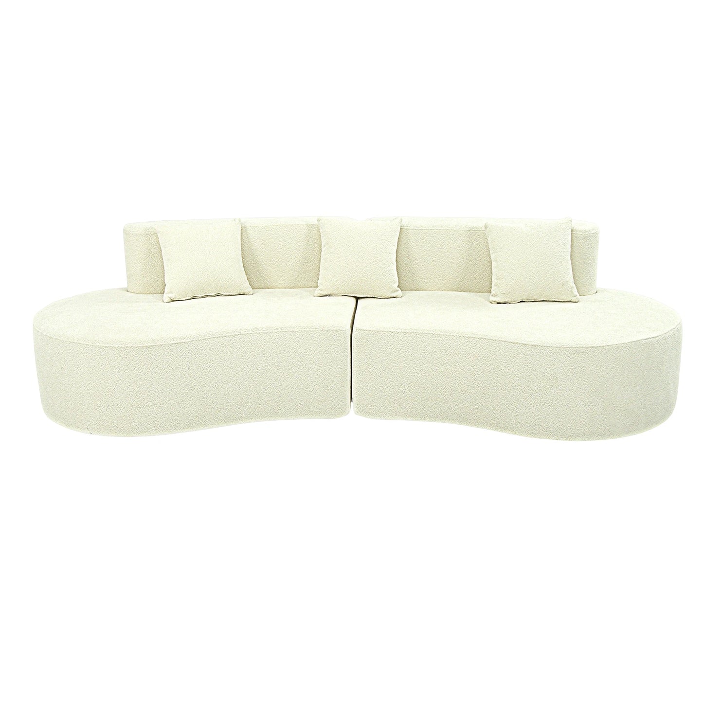 US Modern Curved 4 Seat Modular Sectional Sofa Living Room