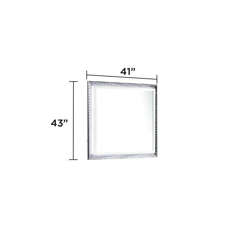 Contemporary 5 Piece Bedroom Set With Diamond Accents LED Lighting