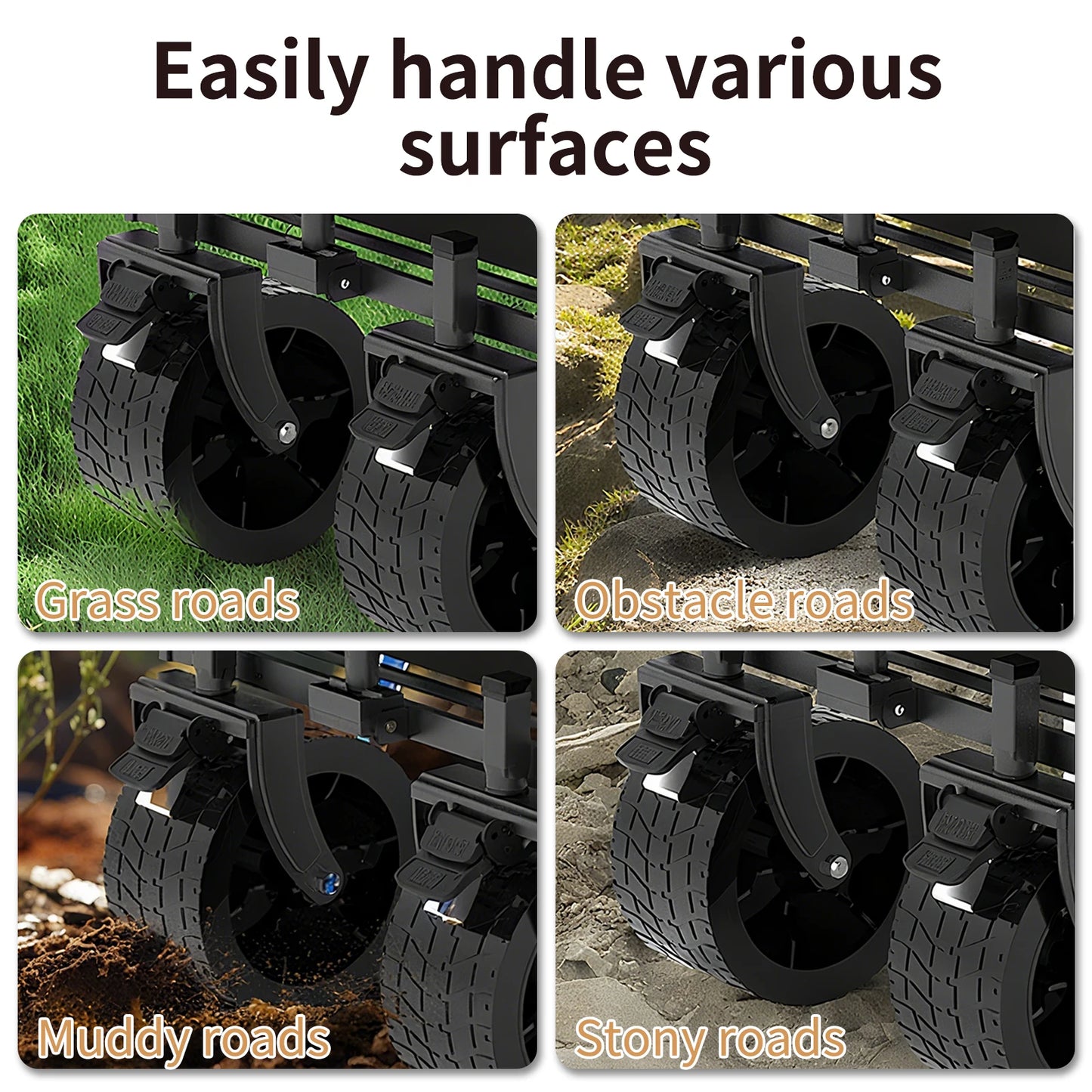 Foldable Camping Cart With Telescopic Handle And Large Capacity