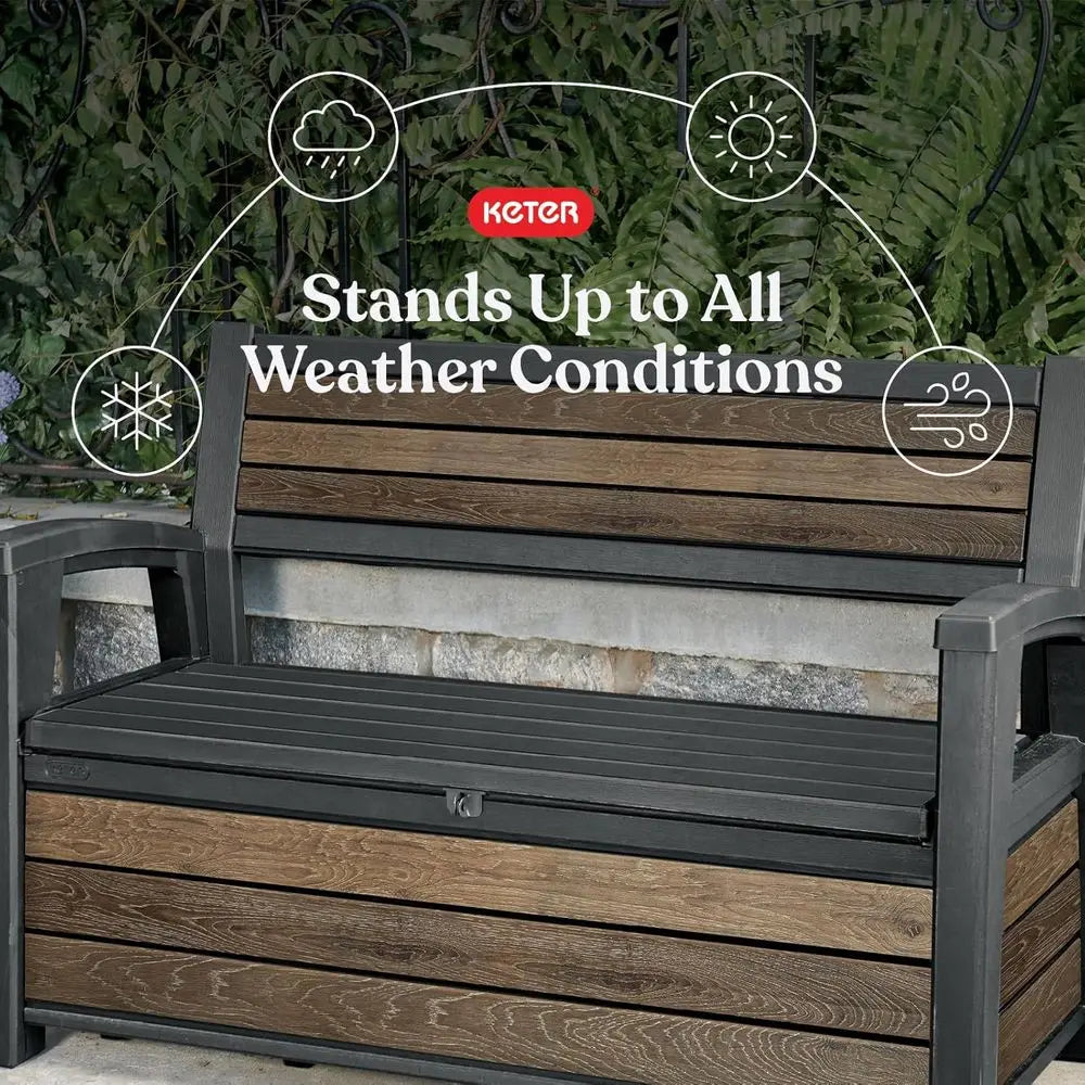 DAFIFY Signature Storage Bench Deck Box For Patio Furniture