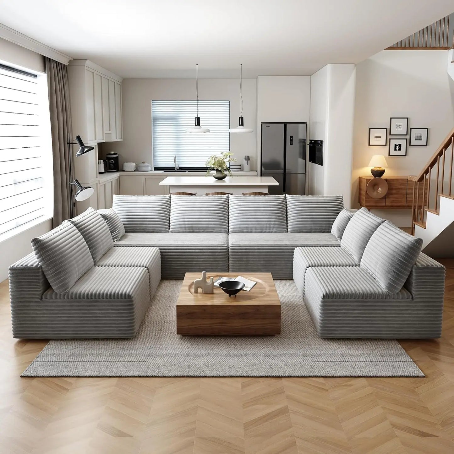 YQXHCN Cloud Module Sofa Set Corduroy Modular Couch