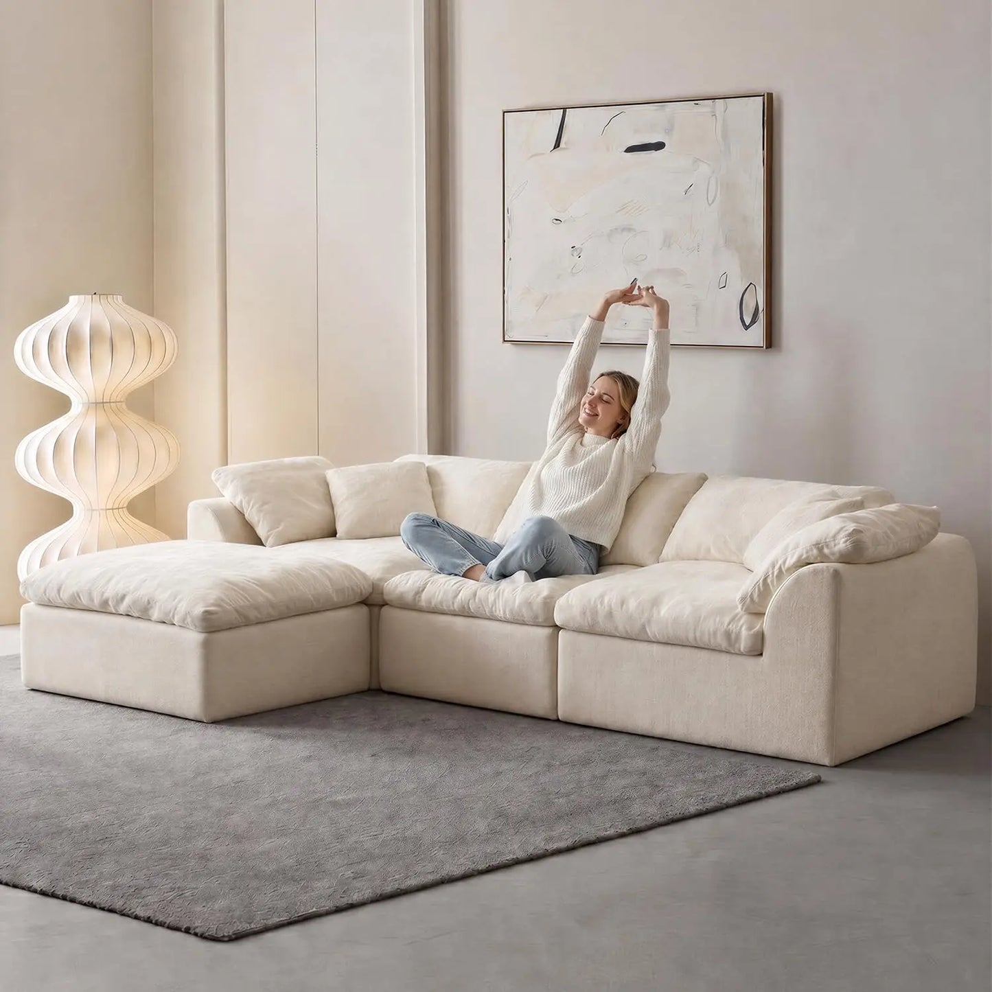 Cloud Sectional Sofa Living Room With Modular L Shaped Chaise