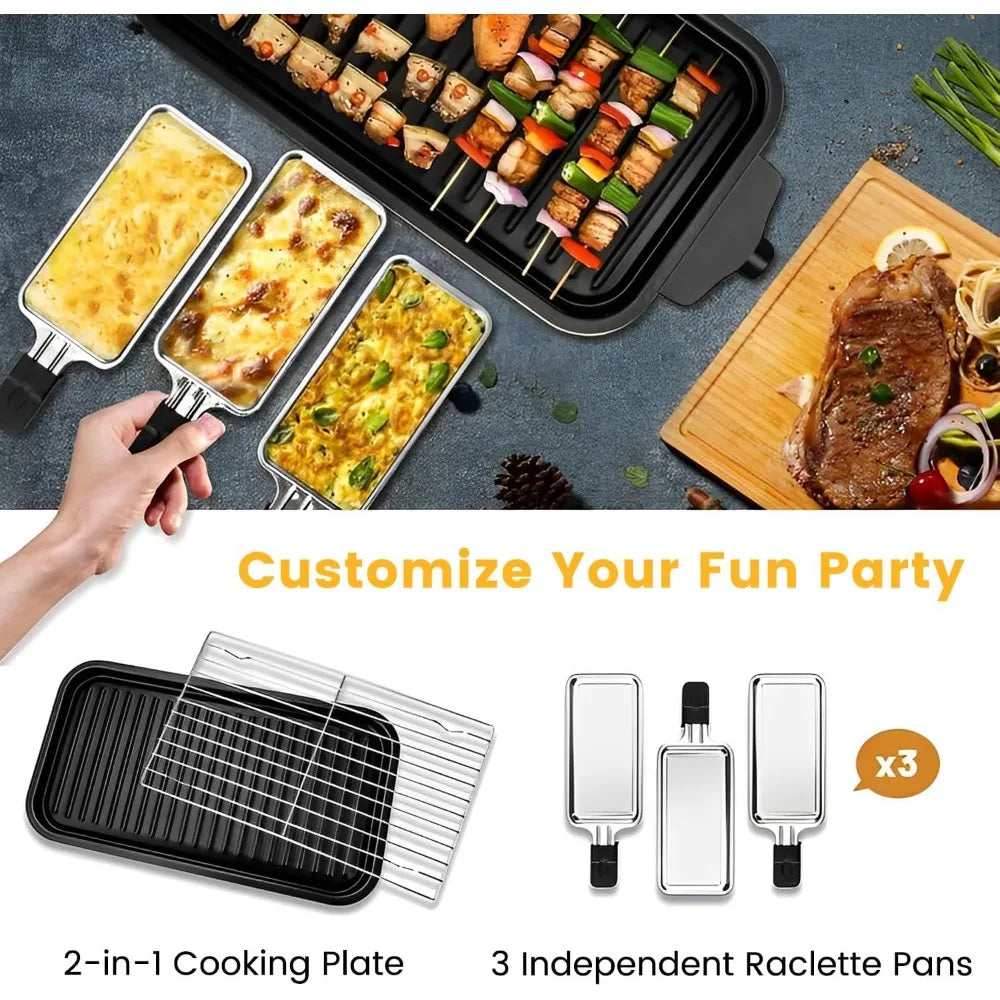NBVCX 1500W Smokeless Indoor Grill 2-In-1 Removable Grill Plate