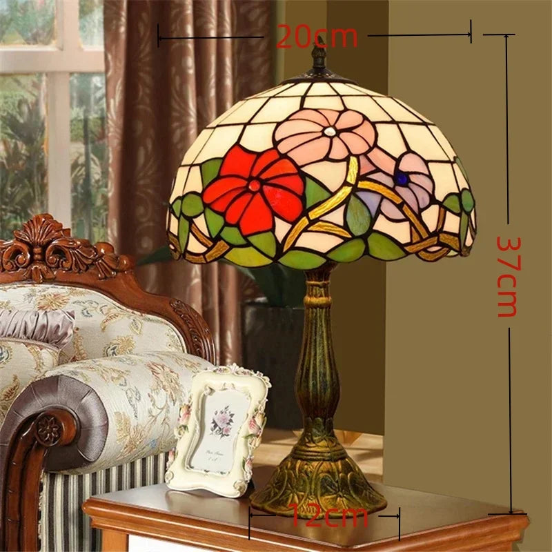 Jiankexing Retro Stained Glass Desk Lamp For Home Lighting