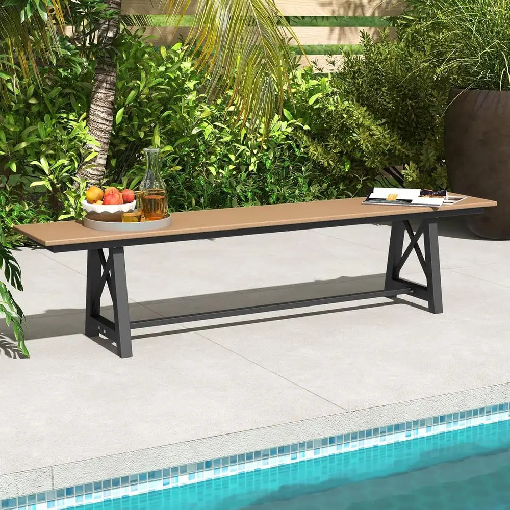 DAFIFY Outdoor HDPE Bench for Patio and Garden