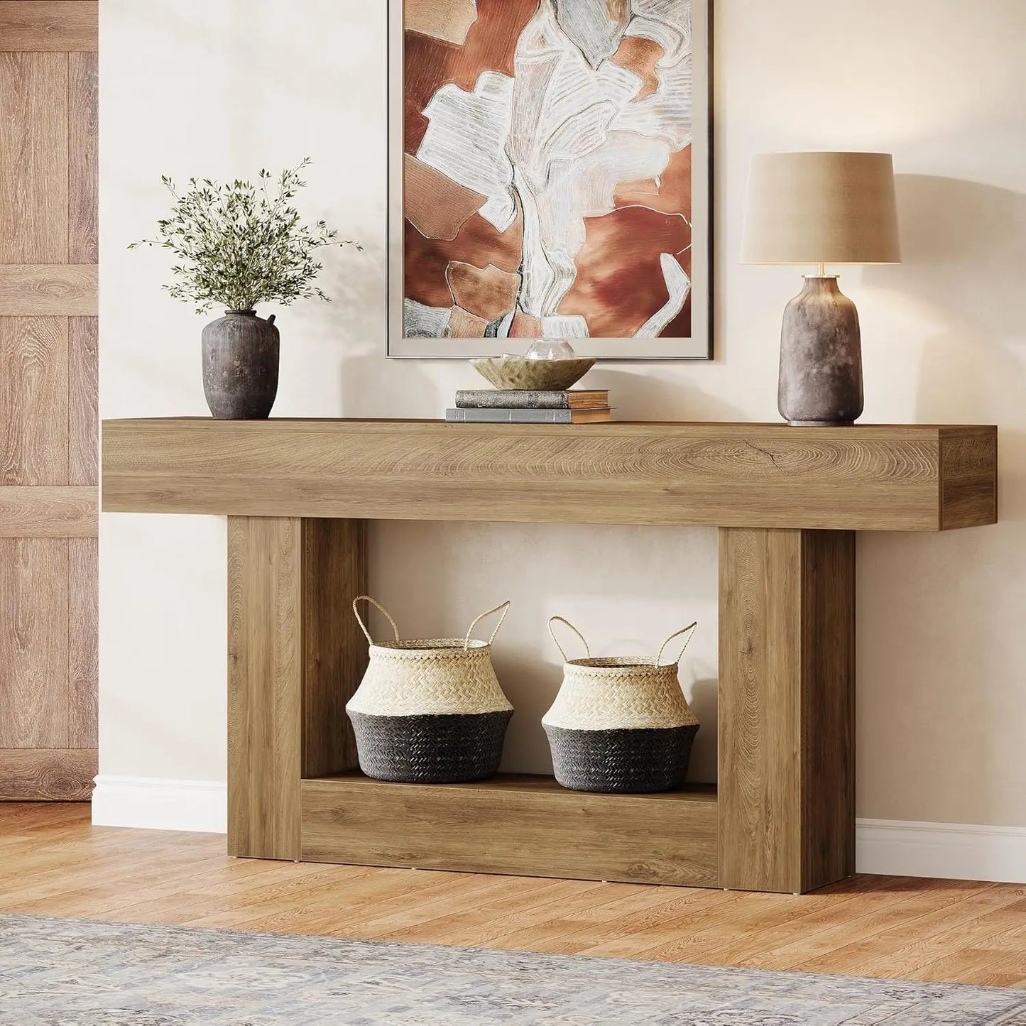 Tribesigns Farmhouse Console Table For Entryway With Sturdy Base