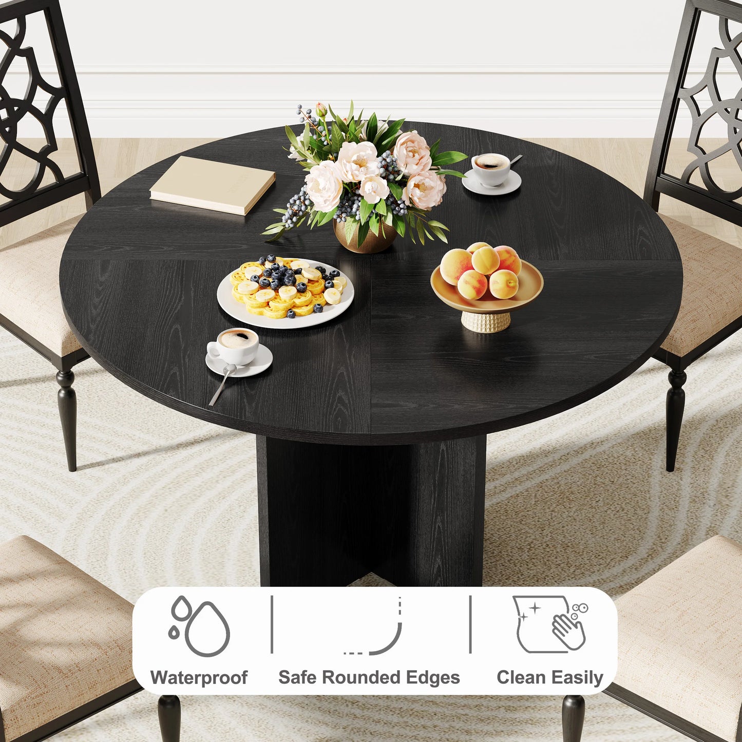 Wooden Dining Table For Four To Six People Dining Room Furniture Waterproof