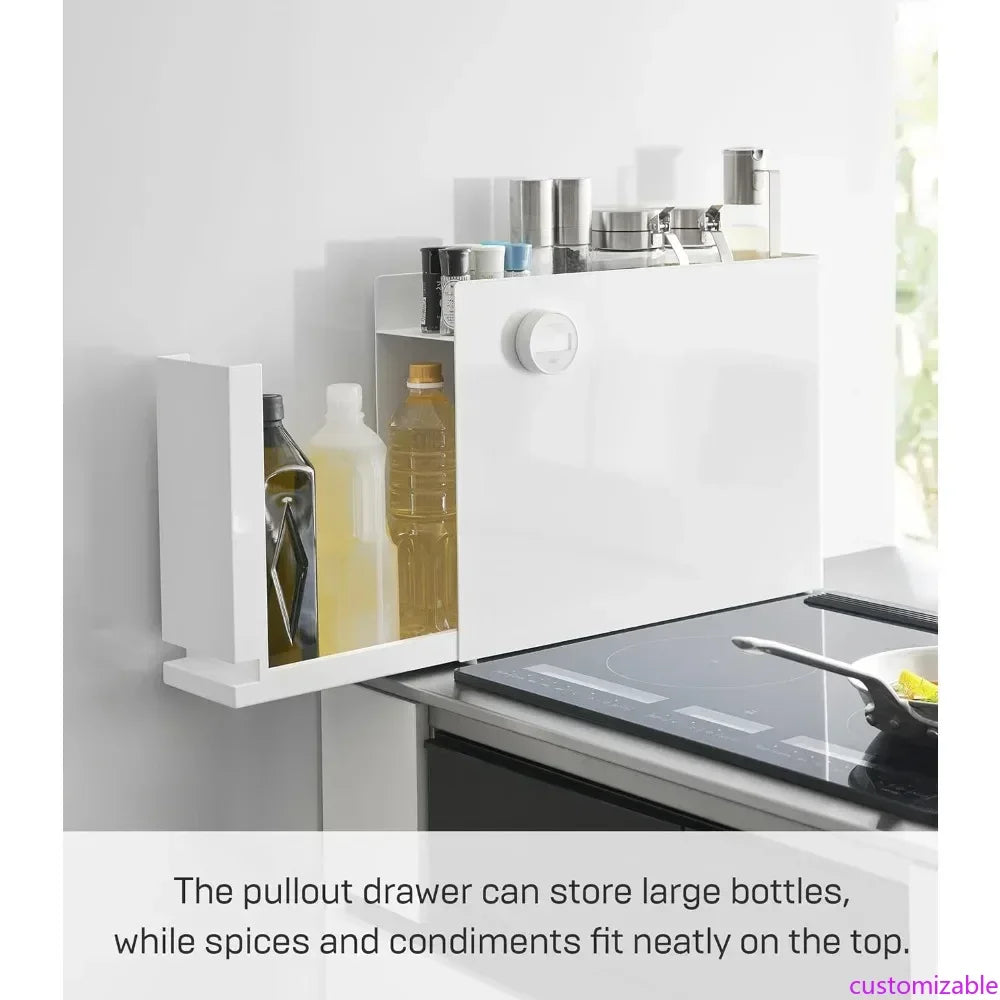 XMSJ Tower Seasoning Condiments Spice Rack With Drawer Kitchen Storage