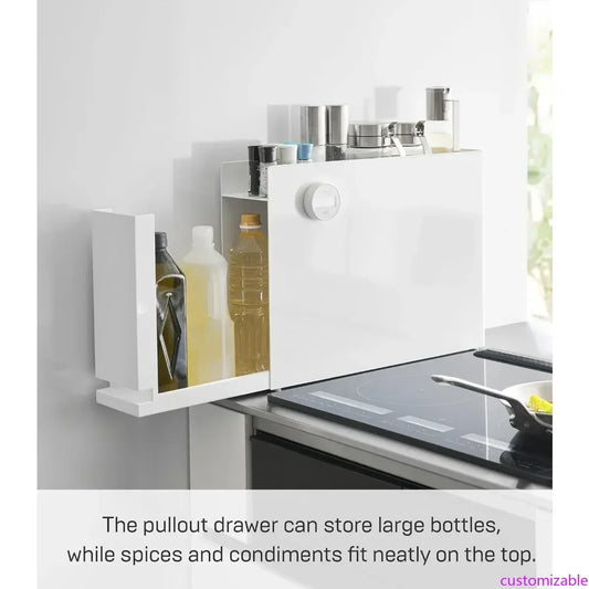 XMSJ Tower Seasoning Condiments Spice Rack With Drawer Kitchen Storage