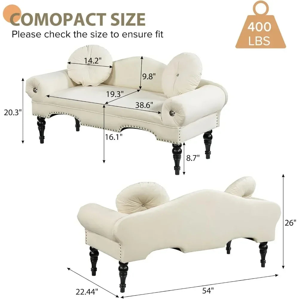 Modern Velvet Loveseat Sofa For Small Spaces Home Furniture