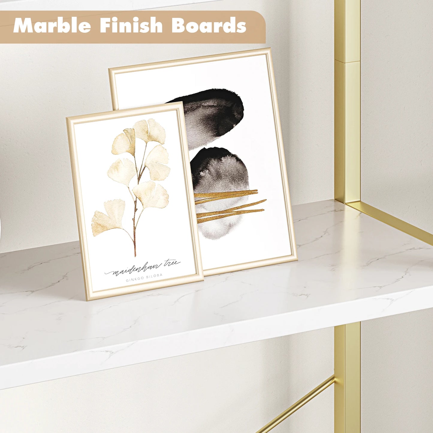 5 Tier Arched Bookcase With Sturdy Metal Frame For Bedroom And Living Room Storage