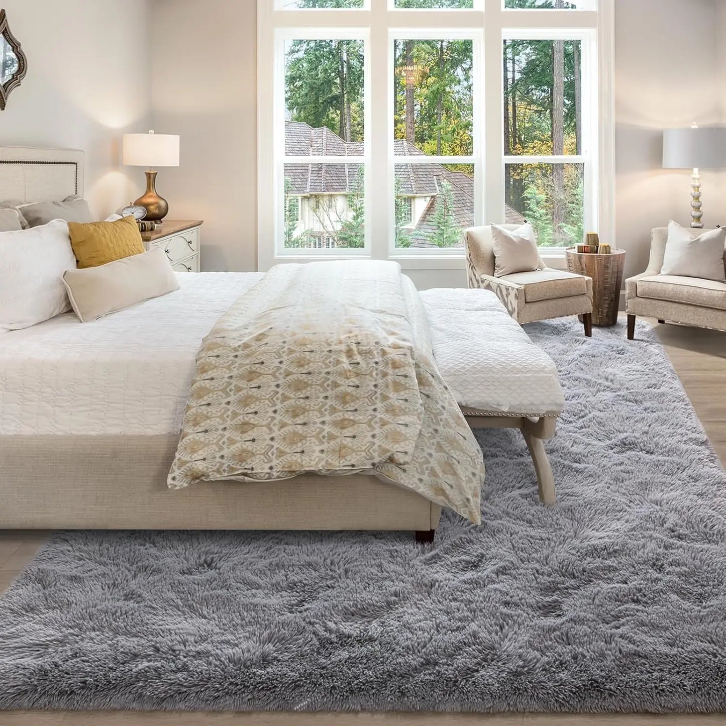 Soft Modern Shag Rug For Living Room Bedroom Non Slip
