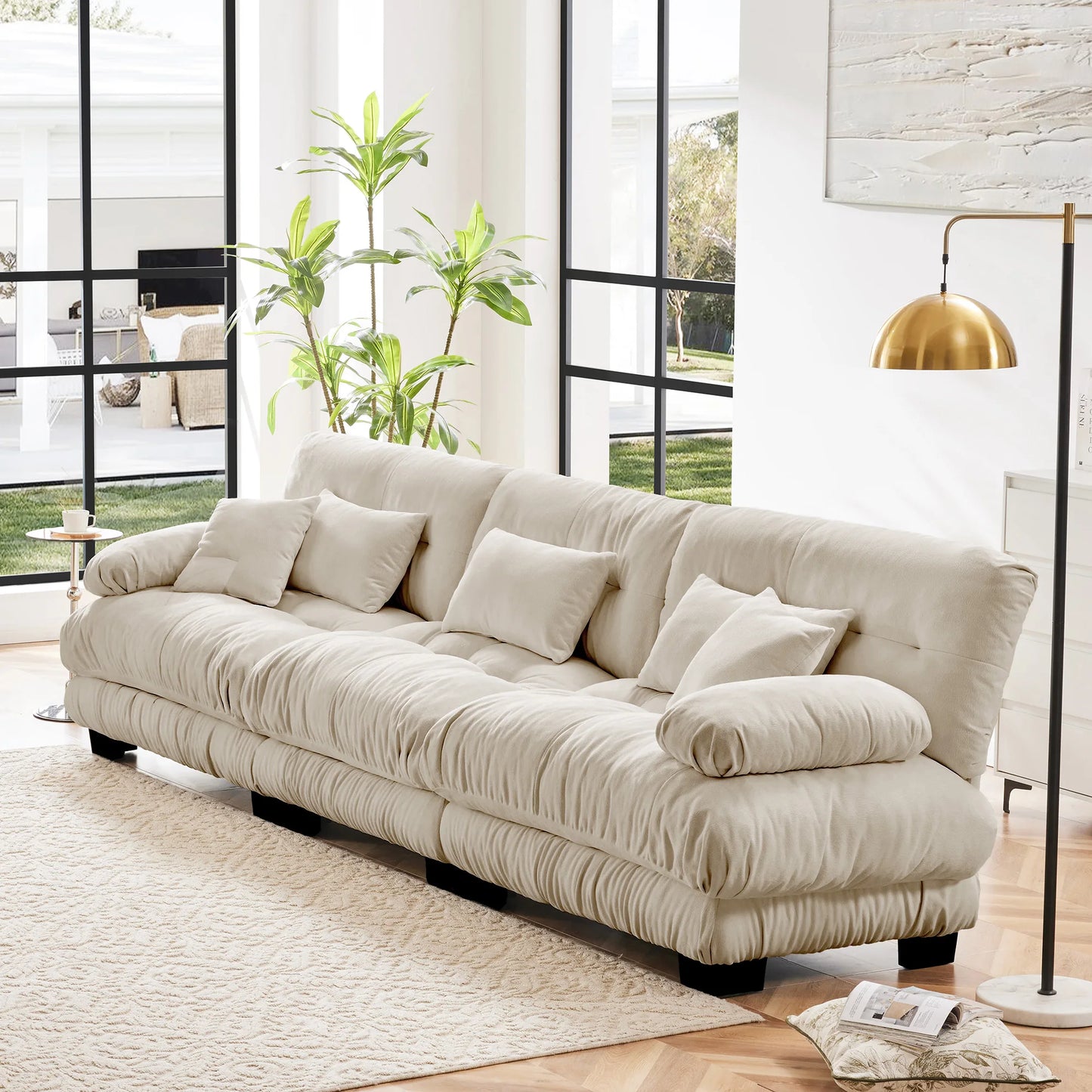Modular Sectional Sofa Chenille With Ottomans Couch For Home Comfort