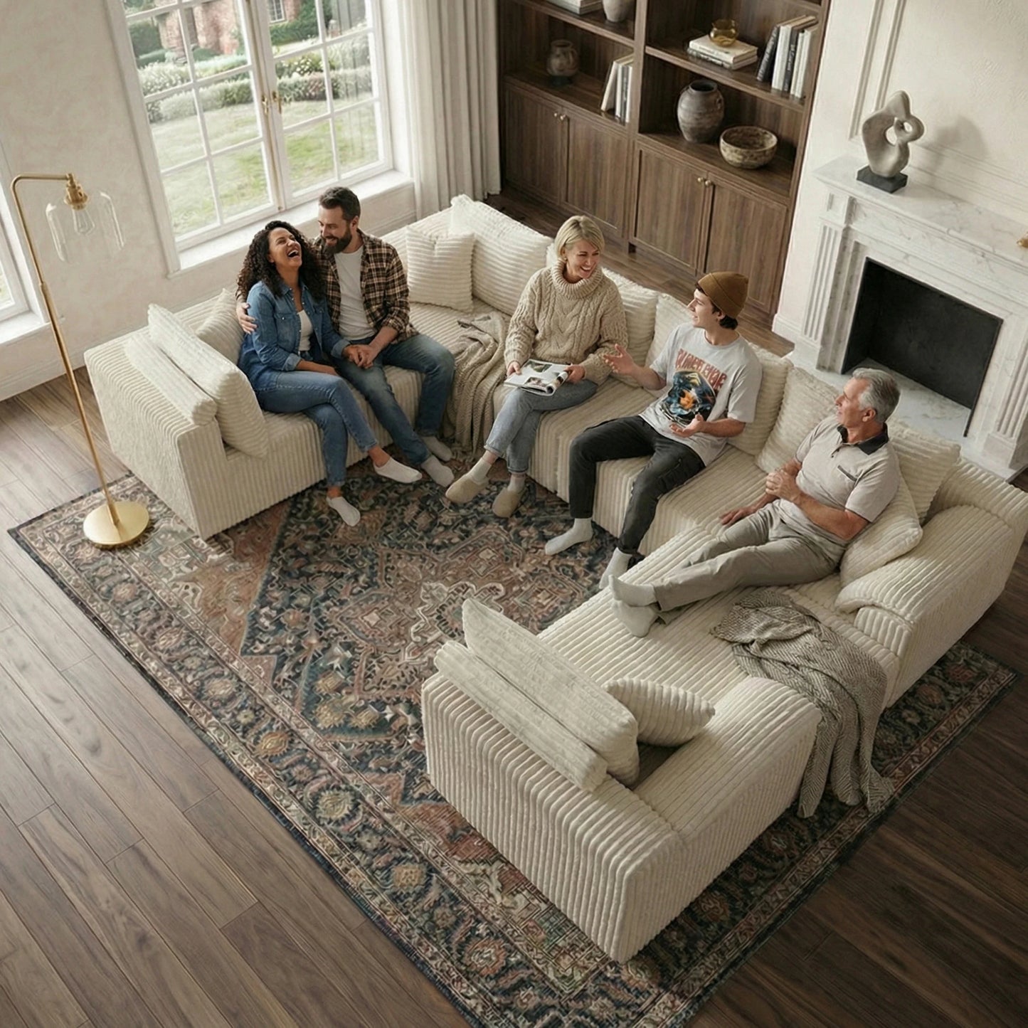 Modular Cloud Sectional Sofa Bed Velvet Frameless Lounge