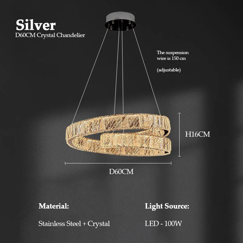TAPNM Modern Luxury Crystal Chandelier For Living Room