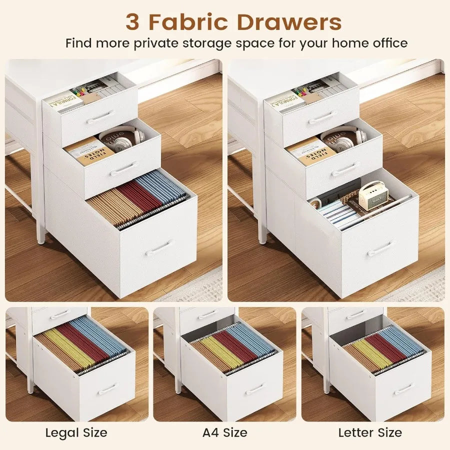 Corner Computer Desk L Shaped With Storage Drawers Hutch For Small Home Office Setup