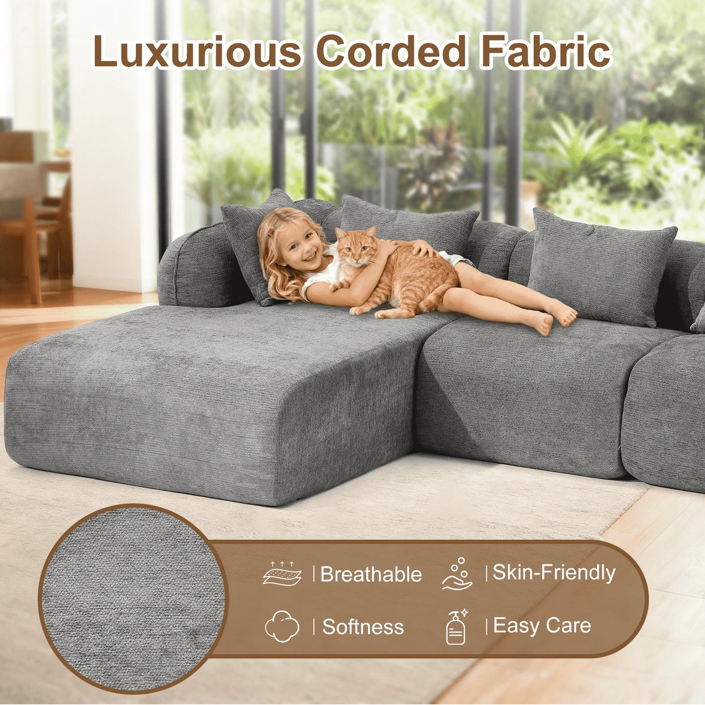 Redlife Sherpa Modular Cloud Sofa Set for Modern Living Rooms