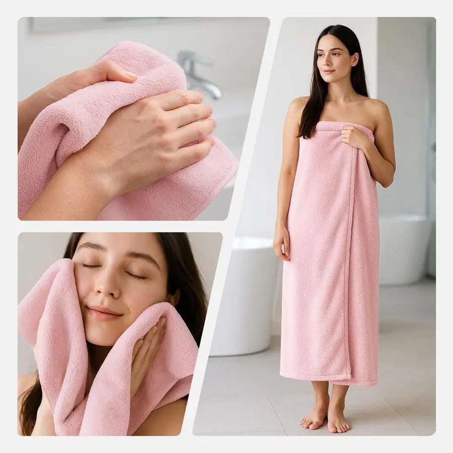 Bath Towels Set of 6 Oversized Bath Sheets 70 x35 in, 670GSM Ultra Soft amp Highly Absorbent, Quick Dry Pink Towel Sets for Bath