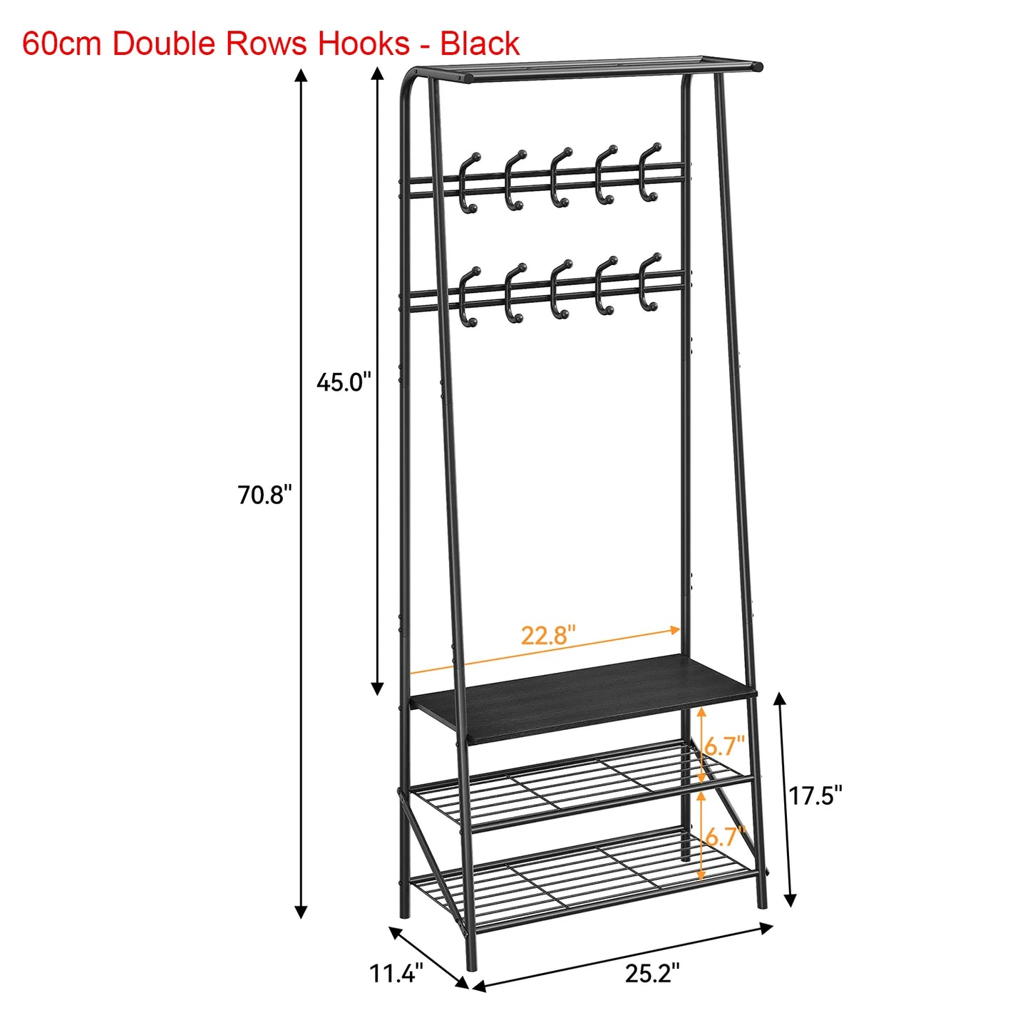 TWISTER.CK Coat Rack Shoe Bench 4in1 Hall Tree Entryway