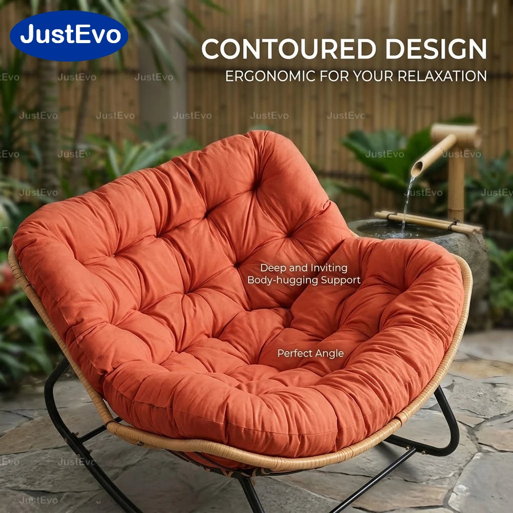 Ergonomic Metal Frame Outdoor Rocking Patio Chair For Garden Relaxation